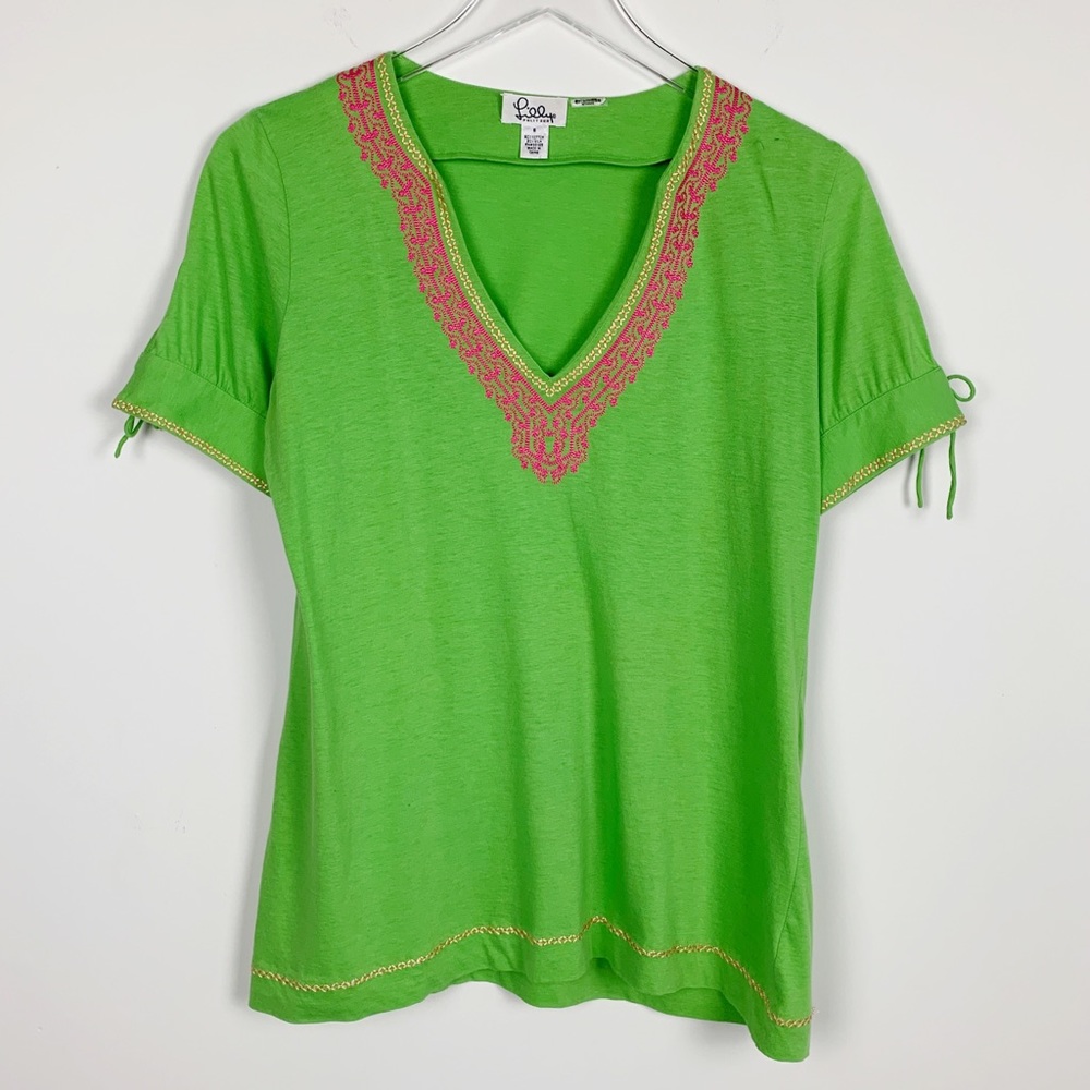 Lilly Pulitzer Embroidered Tee sz S
